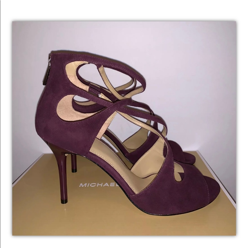 Michael Kors Chantelle Patent Damson Sandals - Picture 9 of 9